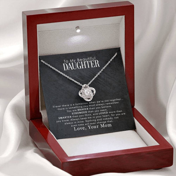 To My Beautiful Daughter | Love Your Mom | Love Knot Necklace