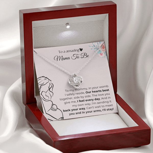 Mama To Be | Our Hearts Beat Together | Love Knot Necklace