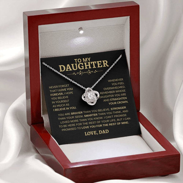 To My Daughter | Never Forget That I Love You | Love Knot Necklace