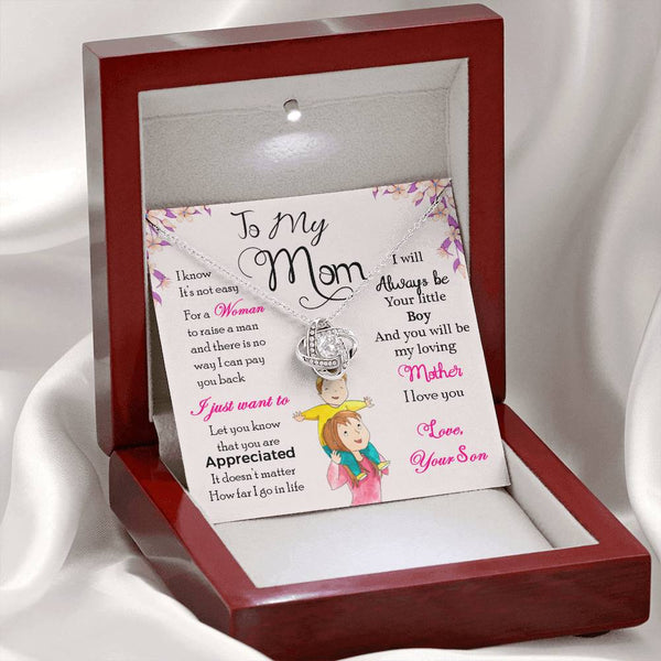 To My Mom | Love Your Son | Love Knot Necklace