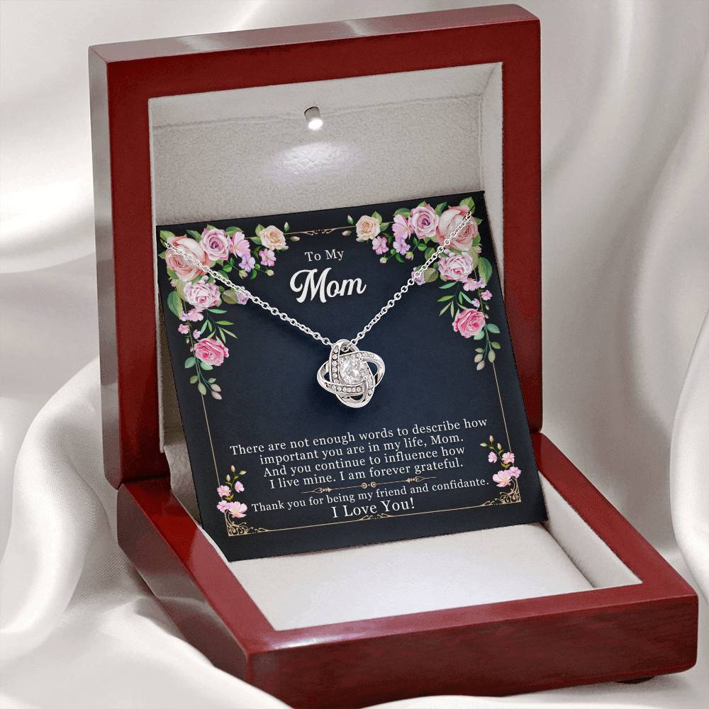 To My Mom | I Love You |  Love Knot Necklace