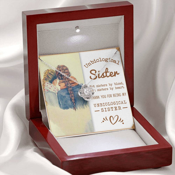 To My Unbiological Sister | Sisters By Heart | Love Knot Necklace
