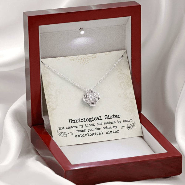 To My Unbiological Sister | Sister By Heart | Love Knot Necklace