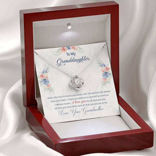 To My Granddaughter | Love Your Grandmother | Love Knot Necklace
