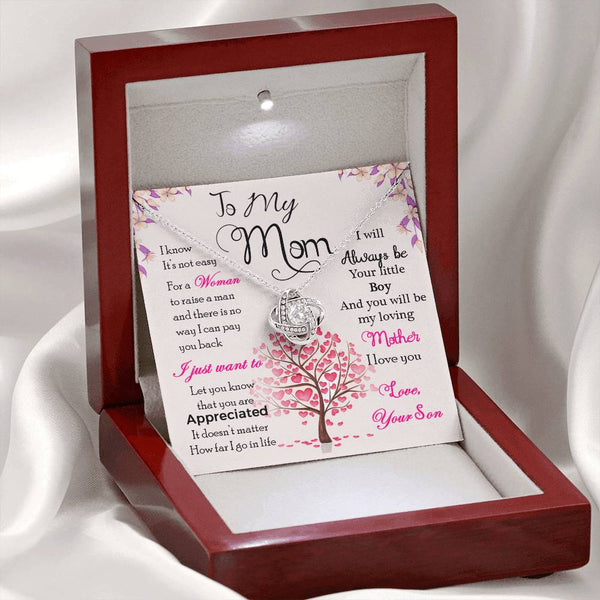 To My Mom | Love Your Son | Love Knot Necklace