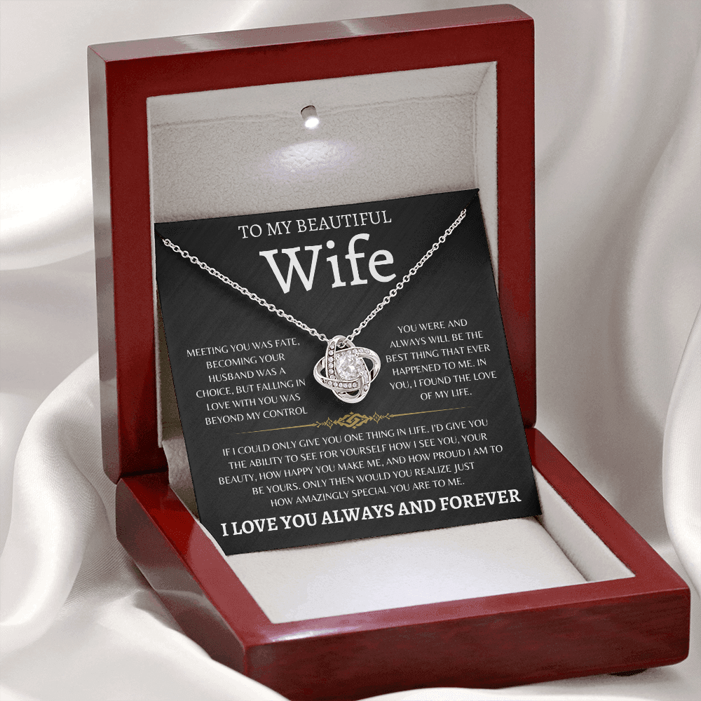 To My Beautiful Wife | Love Knot Necklace