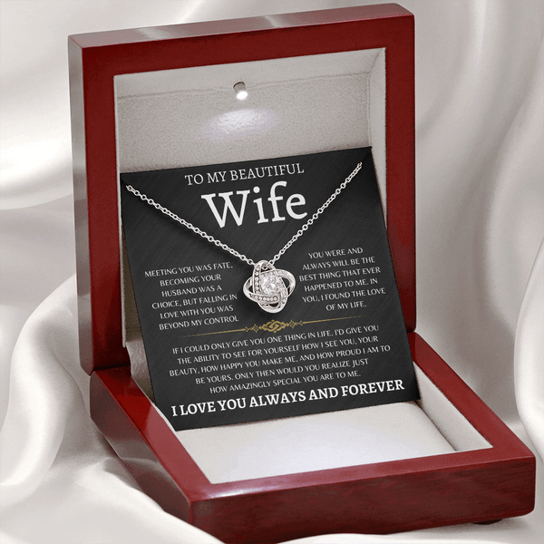 To My Beautiful Wife | Love Knot Necklace