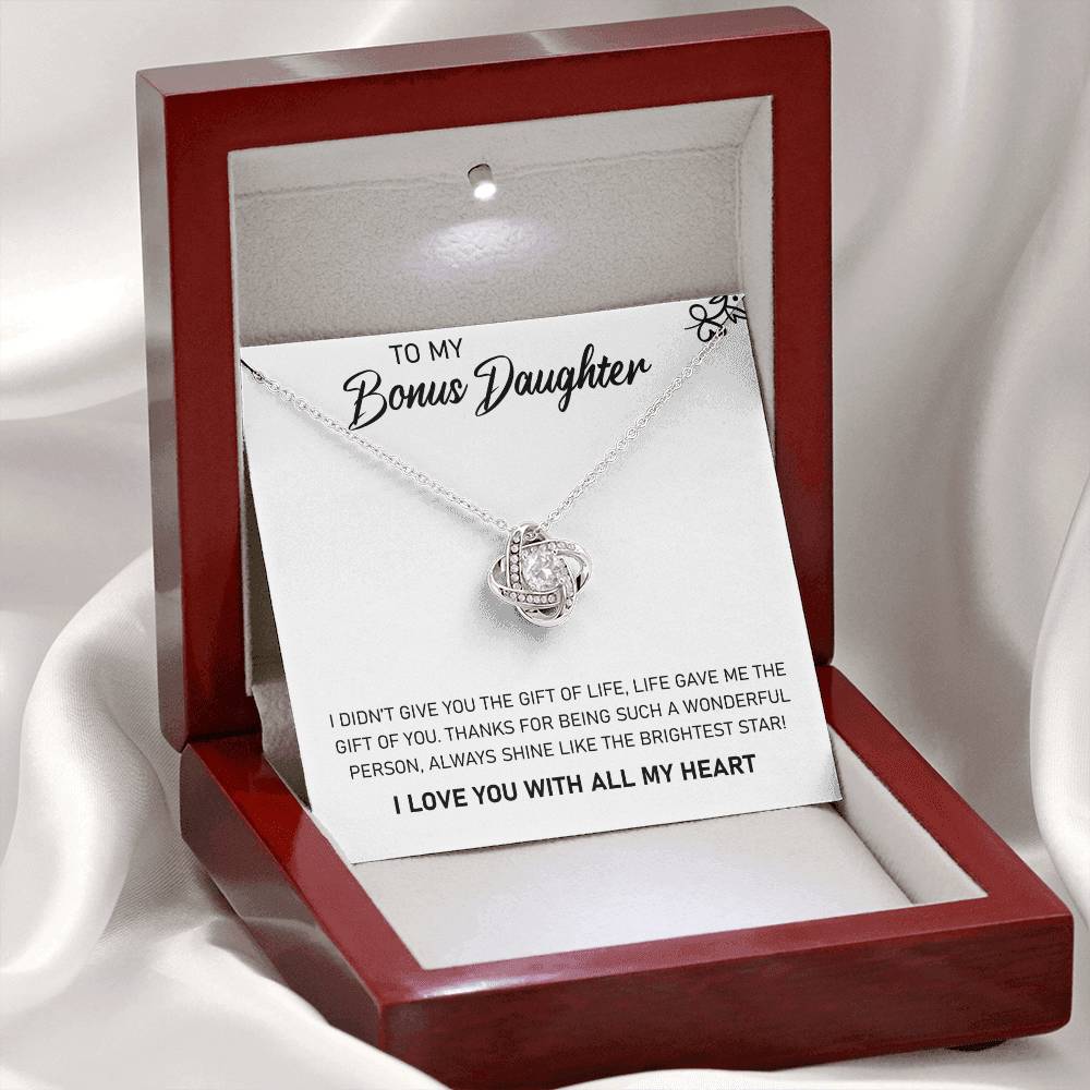 To My Bonus Daughter | Love Knot Necklace