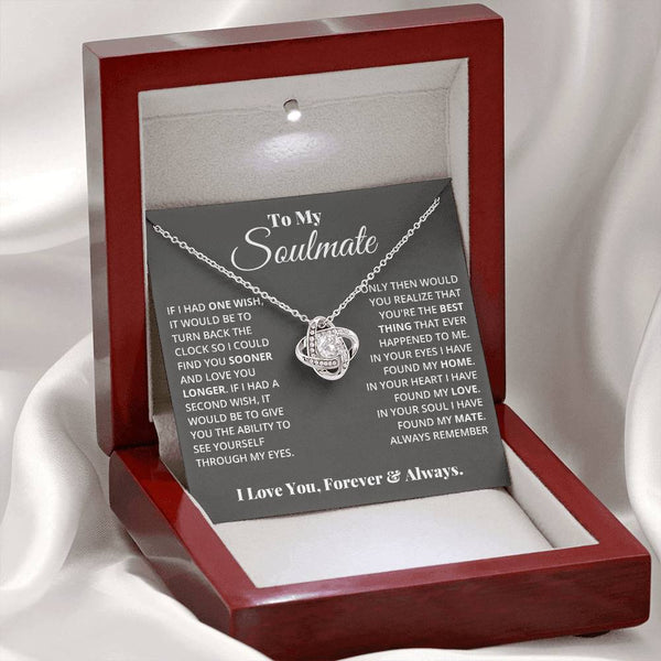 To My Soulmate | In Your Heart I Found My Love | Love Knot Necklace