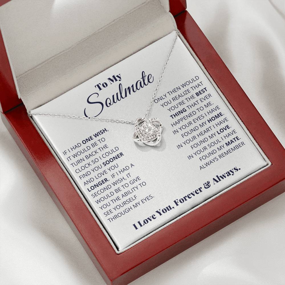 To My Soulmate | Love You Forever & Always |  Love Knot Necklace