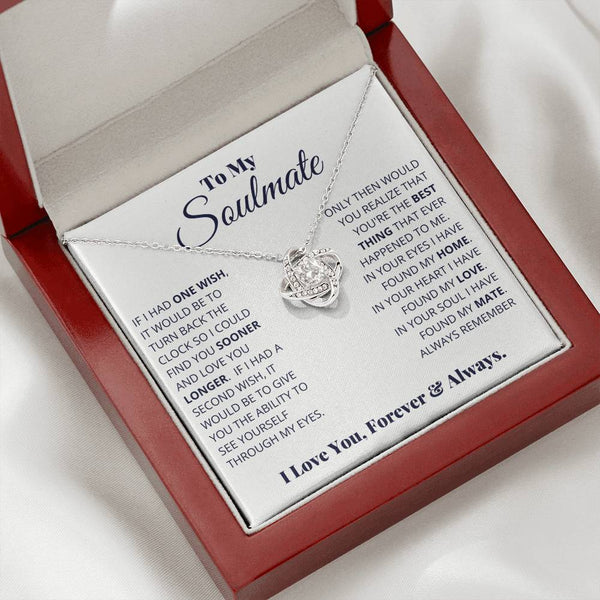 To My Soulmate | Love You Forever & Always |  Love Knot Necklace