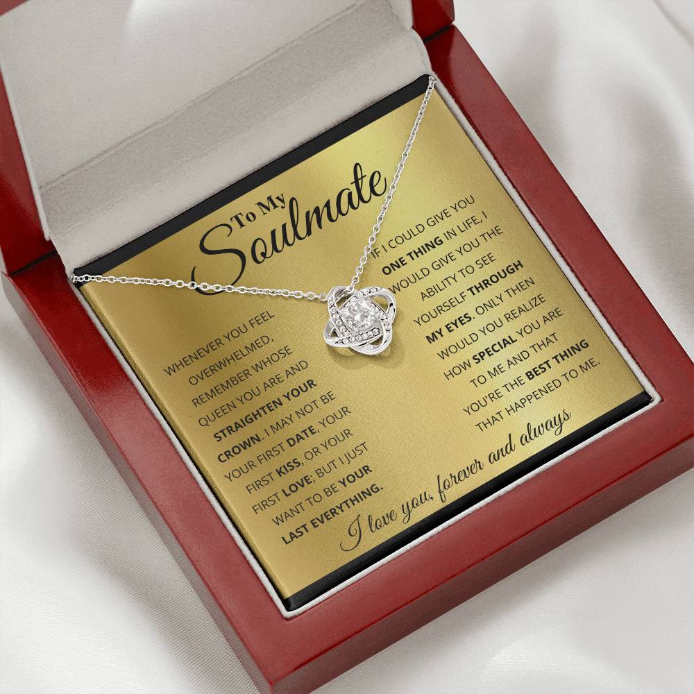 To My Soulmate | I Love You Forever And Always | Love Knot Necklace