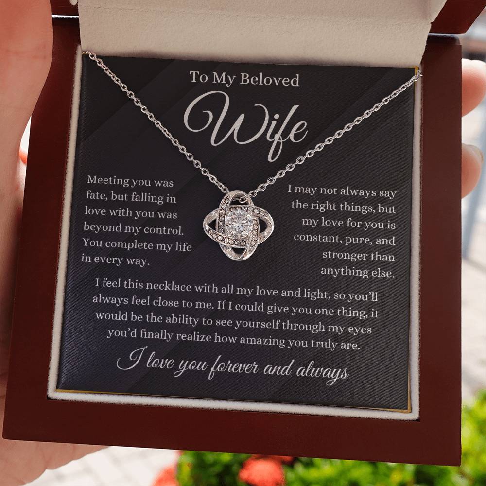 To My Wife | Falling In Love With You | Love Knot Necklace