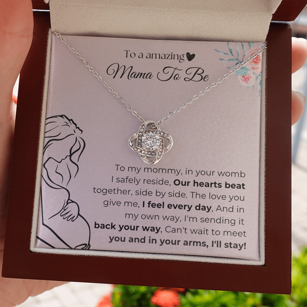 Mama To Be | Our Hearts Beat Together | Love Knot Necklace