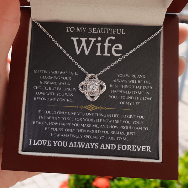 To My Beautiful Wife | Love Knot Necklace