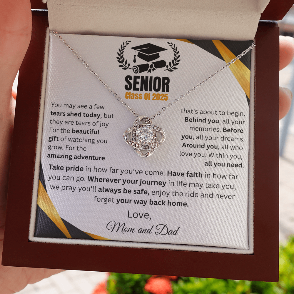 Gift For Graduation | "Take Pride In How Far You've Come" | Love Knot Necklace