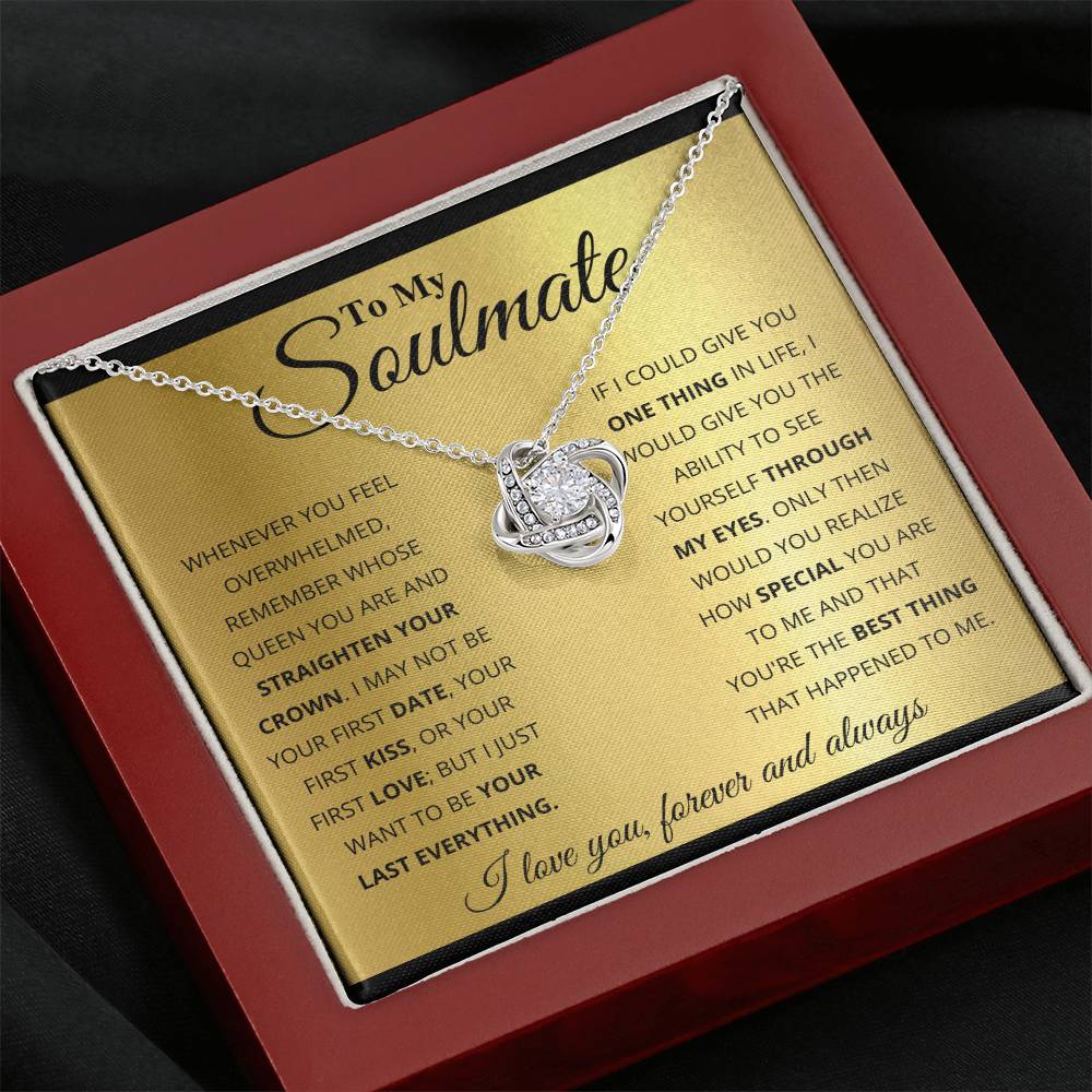 To My Soulmate | I Love You Forever And Always | Love Knot Necklace