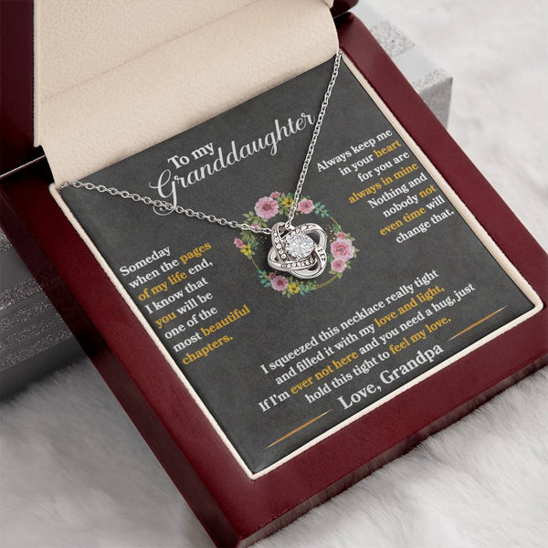 To My Granddaughter | Love Grandpa |Love Knot Necklace