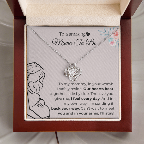 Mama To Be | Our Hearts Beat Together | Love Knot Necklace