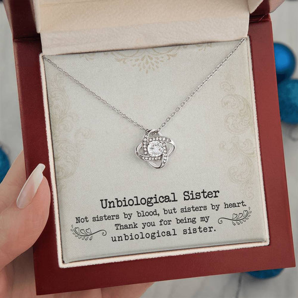 To My Unbiological Sister | Sister By Heart | Love Knot Necklace