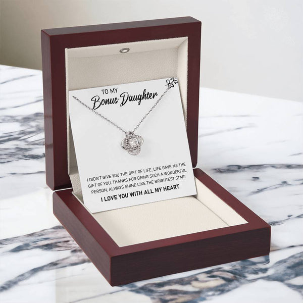 To My Bonus Daughter | Love Knot Necklace