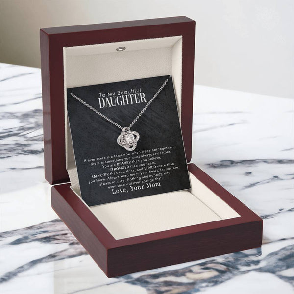 To My Beautiful Daughter | Love Your Mom | Love Knot Necklace