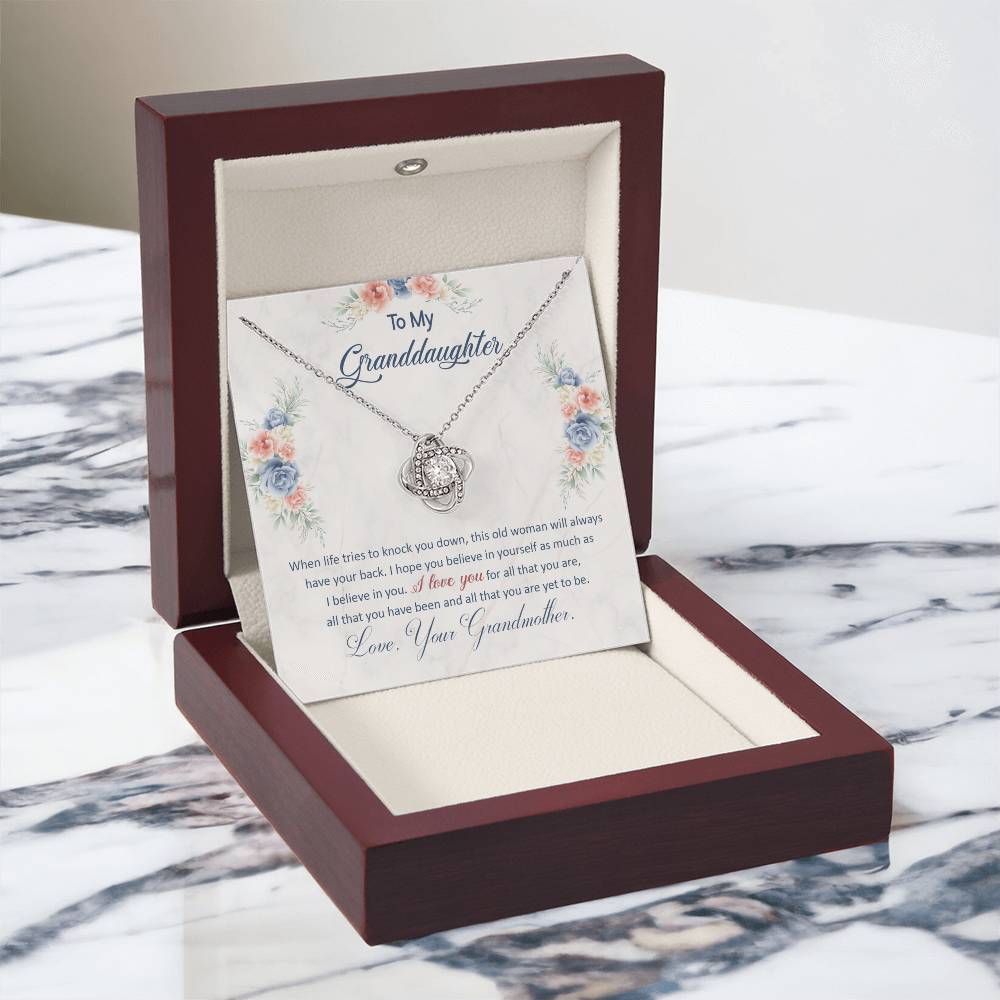 To My Granddaughter | Love Your Grandmother | Love Knot Necklace