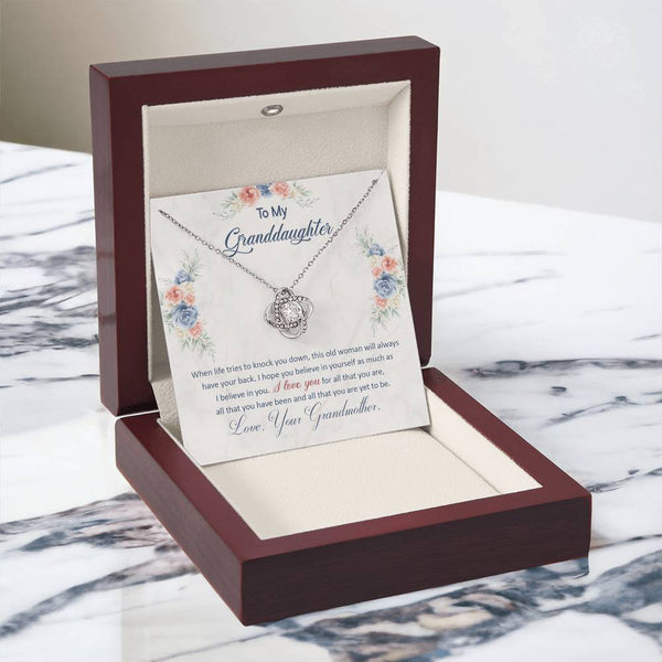 To My Granddaughter | Love Your Grandmother | Love Knot Necklace