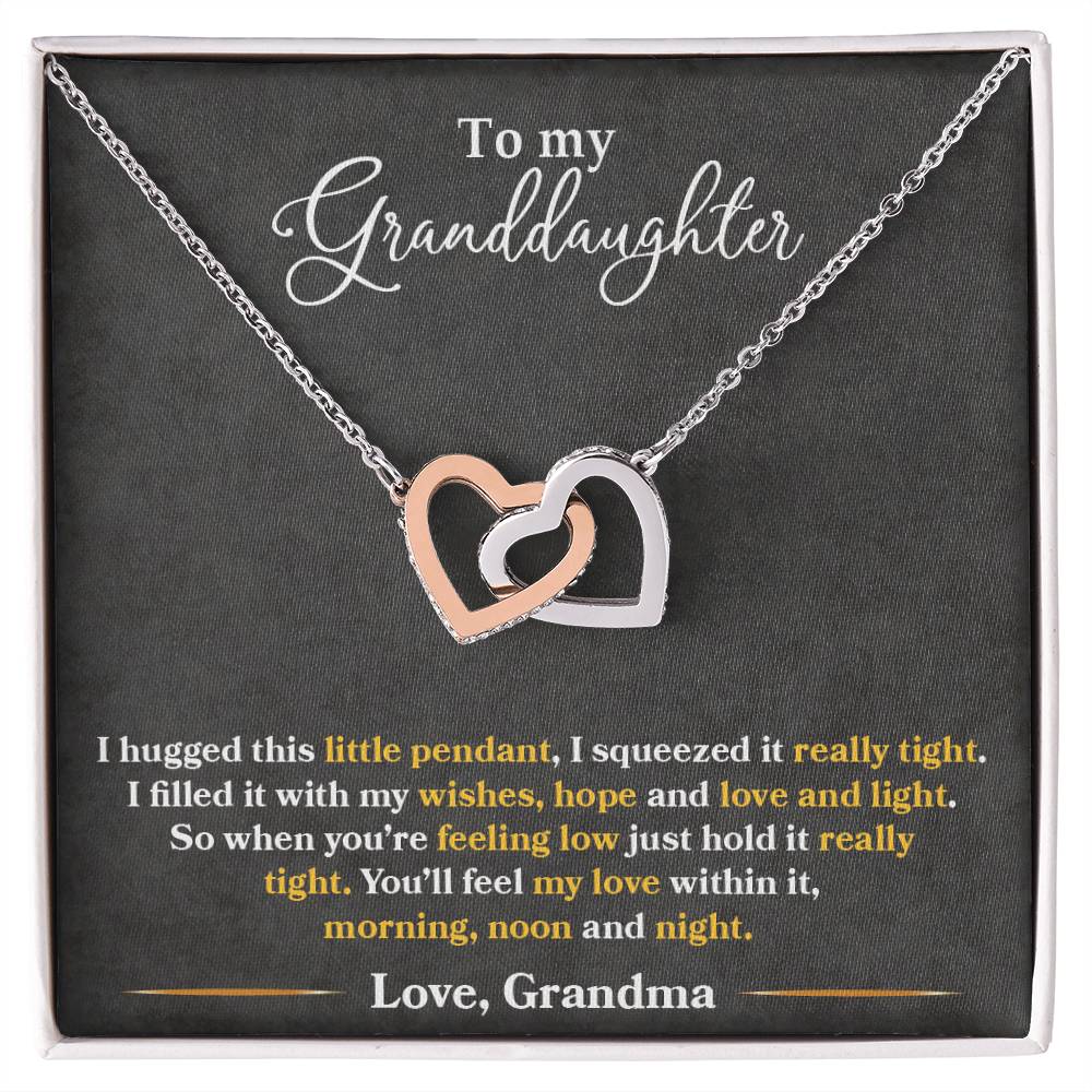 To My Granddaughter | Love Grandma | Interlocking Hearts