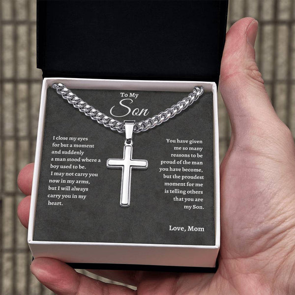 To My Son | Proudest Moments | Cuban Link Cross - C