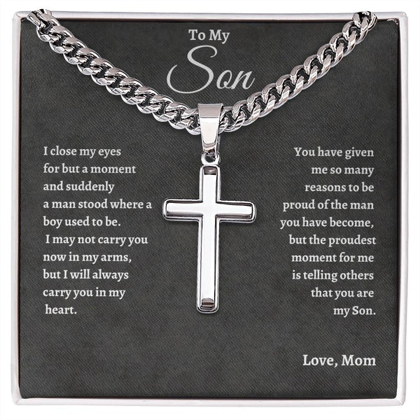 To My Son | Proudest Moments | Cuban Link Cross - C