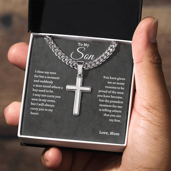 To My Son | Proudest Moments | Cuban Link Cross - C