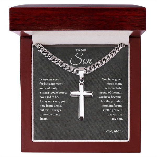 To My Son | Proudest Moments | Cuban Link Cross - C