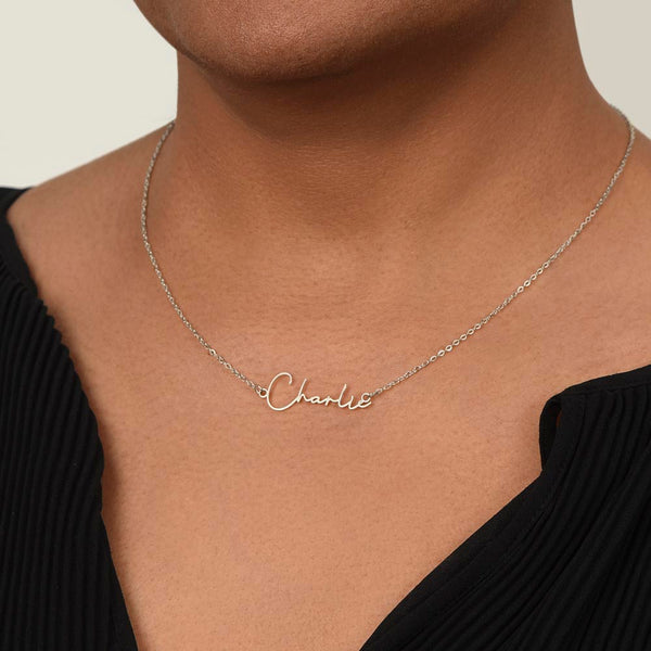 Badass Daughter Name necklace - Wht.