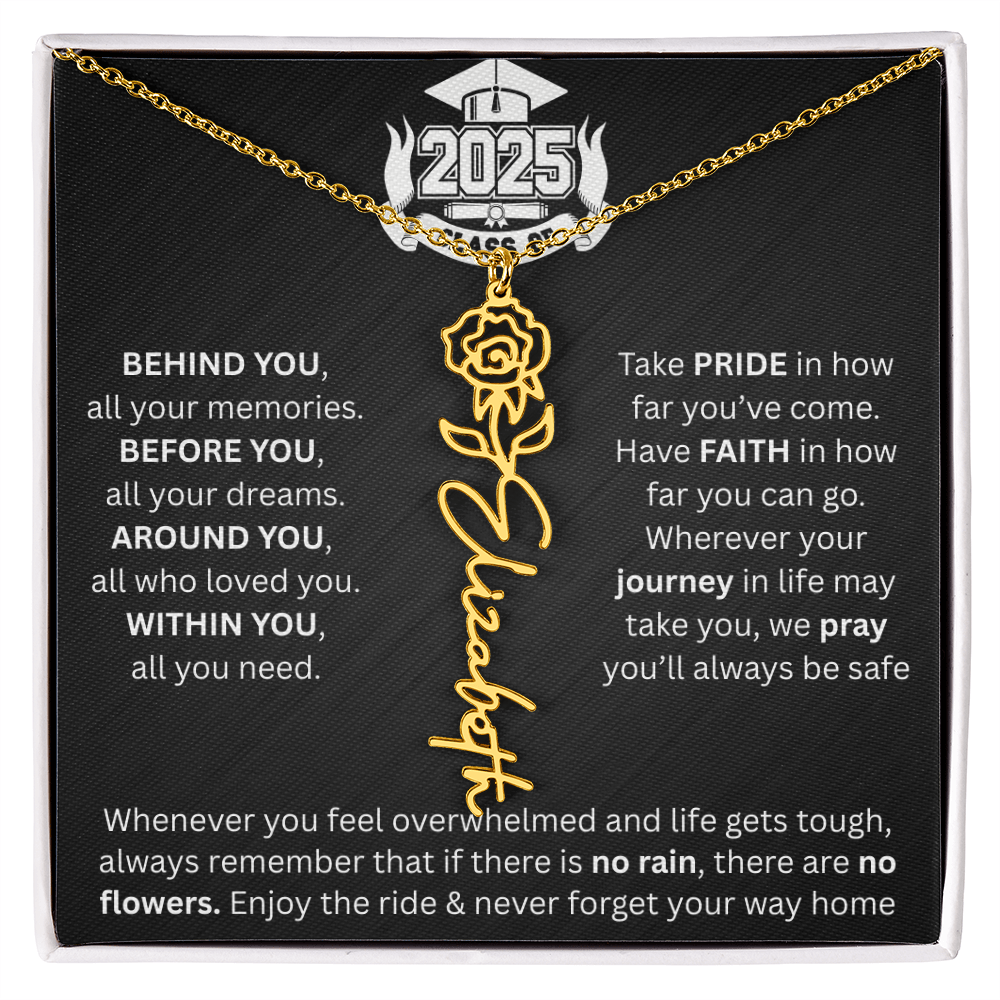 Graduation Gift | Personalized Birth Flower Necklace