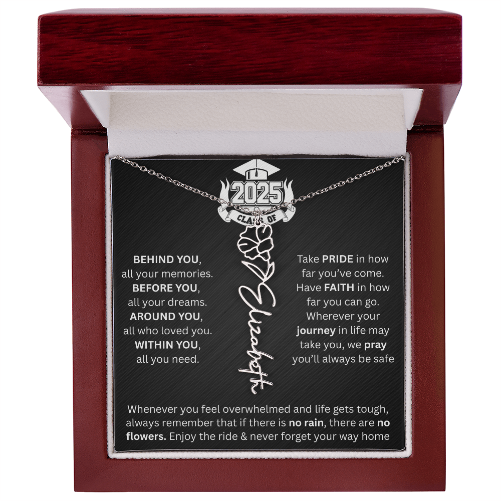 Graduation Gift | Personalized Birth Flower Necklace
