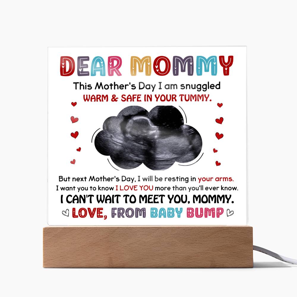 Square Acrylic Plaque-Love from Baby Bump