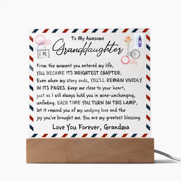 To My Awesome Granddaughter | Moment You Enter My Life | Acrylic Plaque