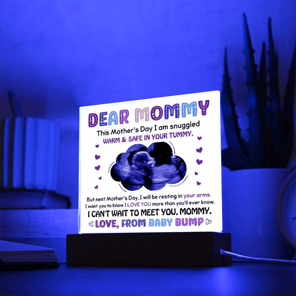 Square Acrylic Plaque-Love from Baby Bump