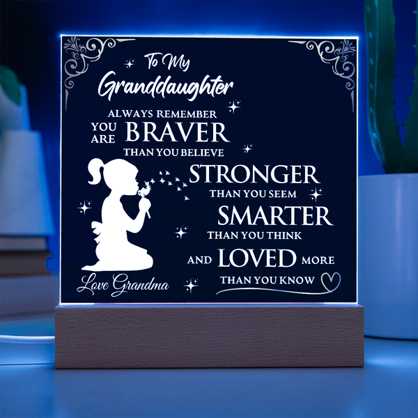 To My Granddaughter | Your Braver Than You Believe | Acrylic Plaque