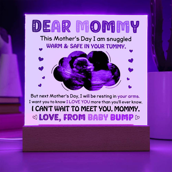 Square Acrylic Plaque-Love from Baby Bump