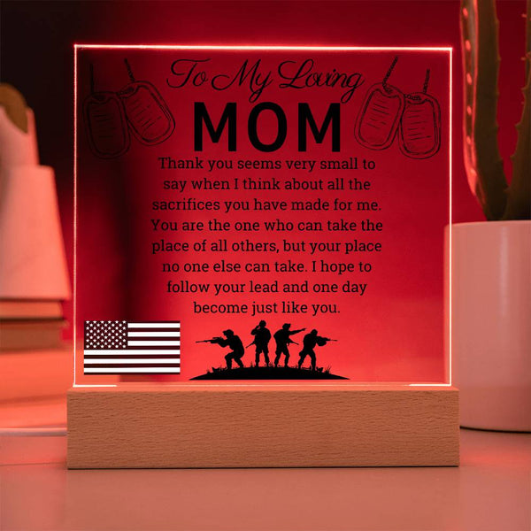 To My Loving Mom | Square Acrylic Plaque