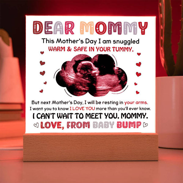 Square Acrylic Plaque-Love from Baby Bump
