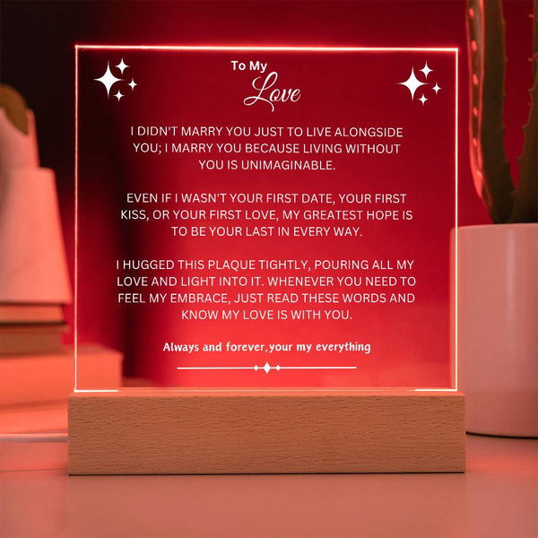 Eternal Love Multicolor LED Acrylic Plaque