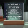 To My Wife LED Square Acylic