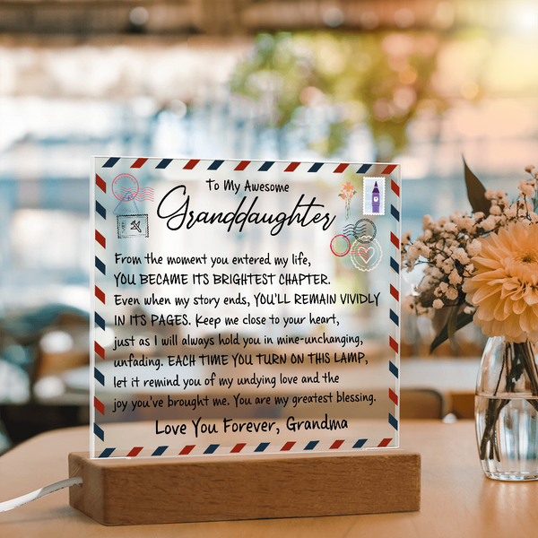 To My Awesome Granddaughter | Moment You Enter My Life | Acrylic Plaque