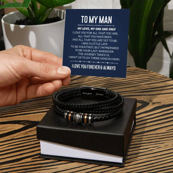 To My Man | I Love You Forever| Men's "Love You Forever" Bracelet