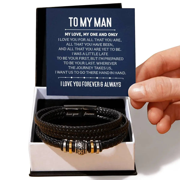 To My Man | I Love You Forever| Men's "Love You Forever" Bracelet