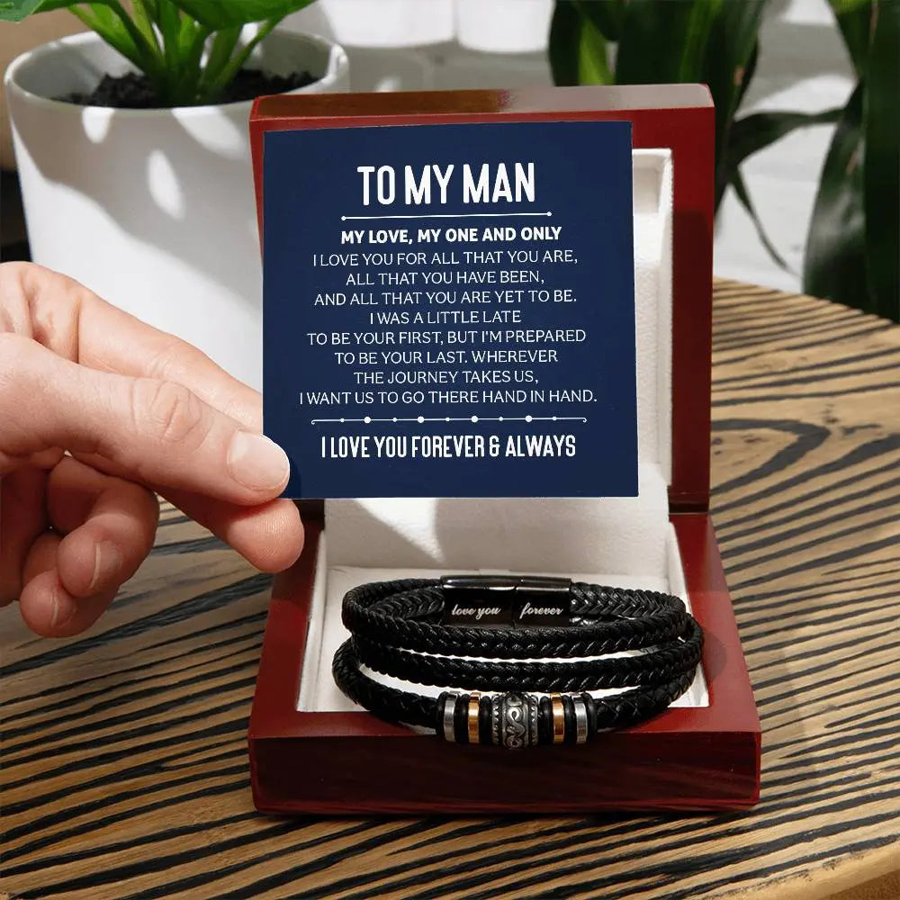 To My Man | I Love You Forever| Men's "Love You Forever" Bracelet
