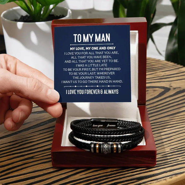 To My Man | I Love You Forever| Men's "Love You Forever" Bracelet